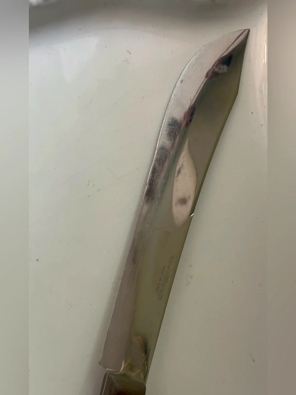 Vintage Cutco #22 Butcher Knife Curved Wooden Handles 14 inches long